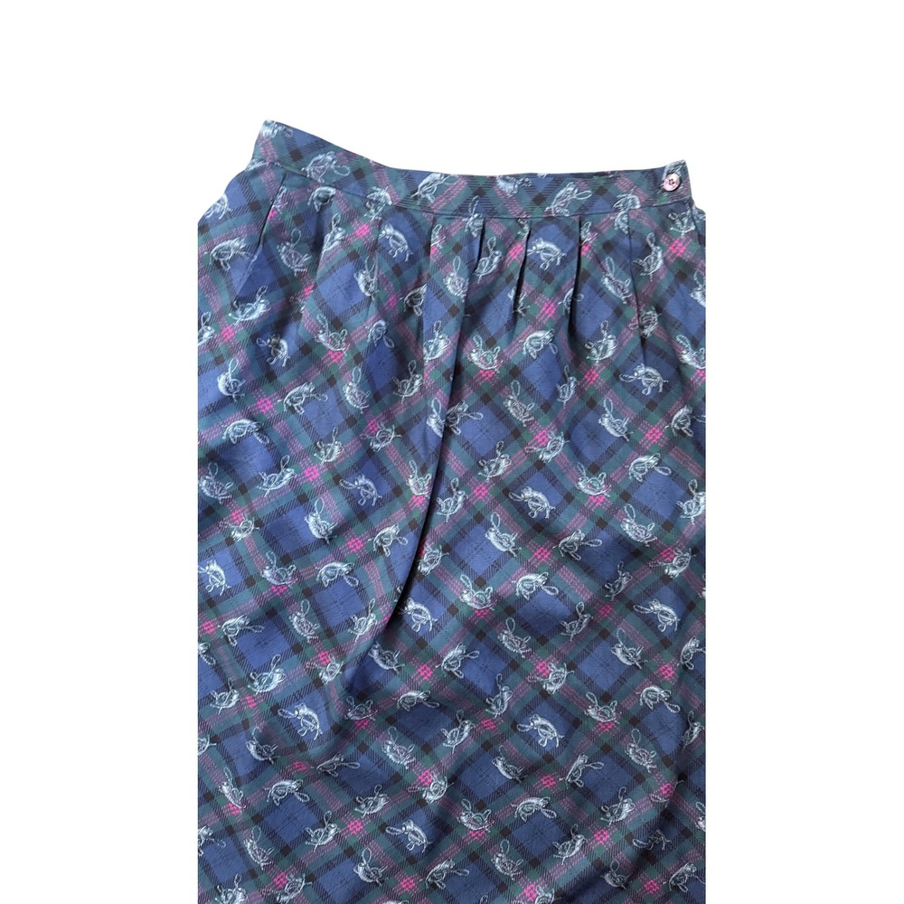Vintage Country Sophisticates by Pendleton Blue Plaid Trumpet Midi Skirt Size 12 - Picture 5 of 6